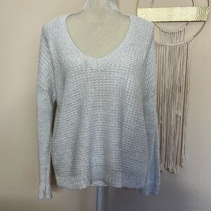 Banana republic • linen blend knit sweater with metallic thread
